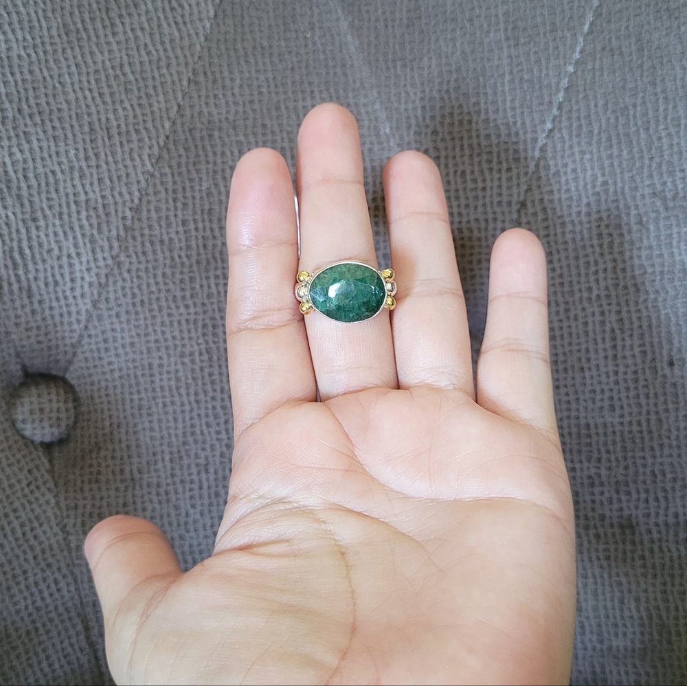 Shivam Faceted Emerald💚 Colored Beryl Statement Ring💍 - NWT - Picture 11 of 16